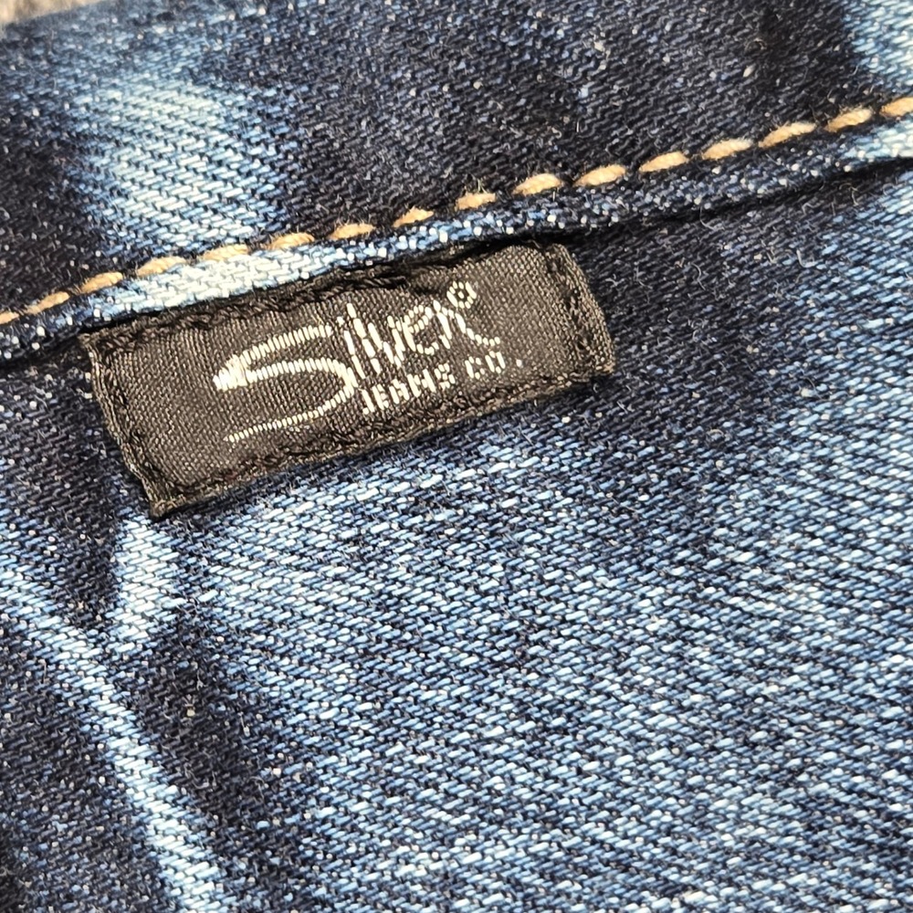Silver Jeans Tuesday Slim Boot Women W27 L33 Blue Y2K Low Rise Dark Wash - Picture 5 of 16